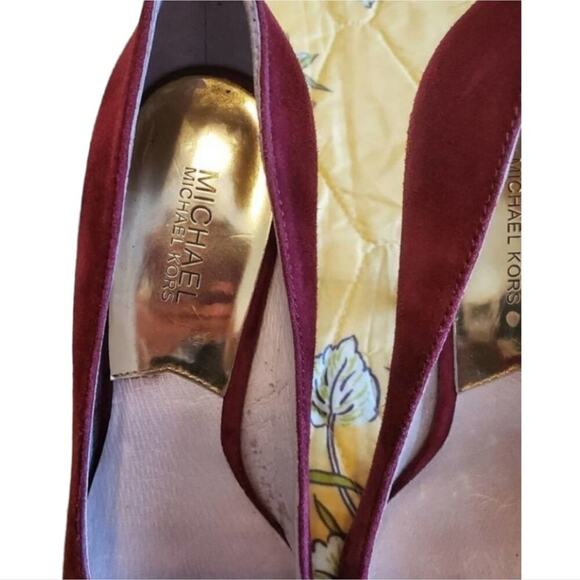 Michael Kors cranberry suede leather Platform stilettos heels pumps shoes size 9 - Picture 12 of 12